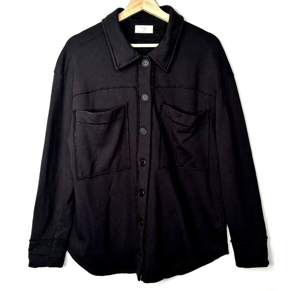 Anthropologie tna Womens Cardigan Sweater Button Front Knit Top Raw Hem Black XS - Picture 1 of 13